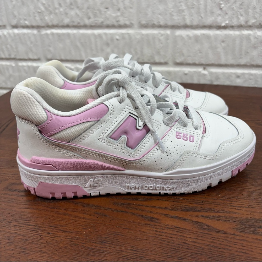 New Balance 550 Bubblegum Pink and White 6 - Picture 4 of 9